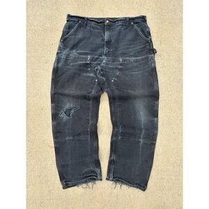 Carhartt Double Knee Black Carpenter Jeans 35x30